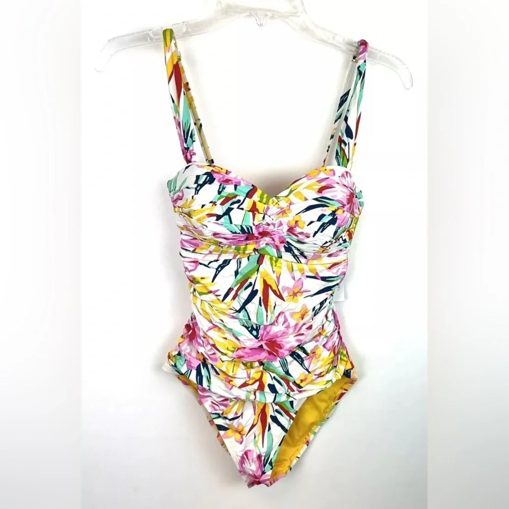 Bleu Rod Beattie Women’s Multicolor Floral One Piece Swimsuit Size 6